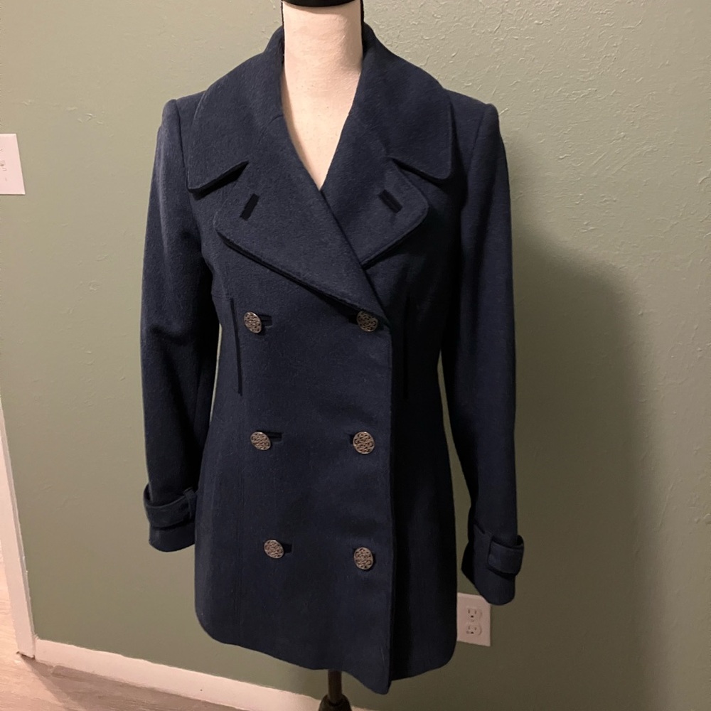 Blue Double-Breasted Pea Coat